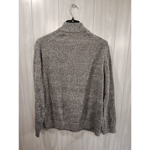 Men's Henley Mock Neck Sweater Preppy Professor Teacher Size XL Gray Casual... - Picture 2 of 7